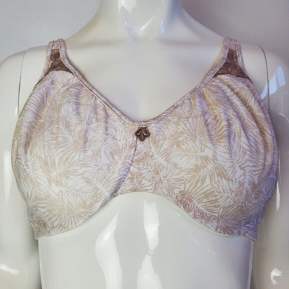 NWOT Bali 3385 Beige Leaf Minimizer Underwire Bra 36D - Picture 2 of 14